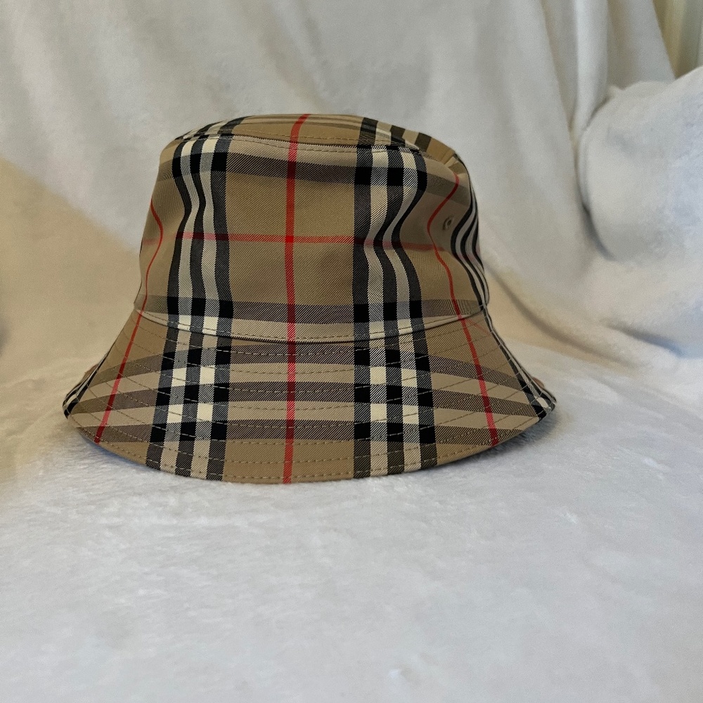 Burberry Tan Plaid Bucket Hat
